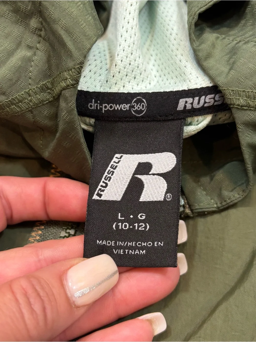 Boys Russel Dri-Power Lightweight Zip Front Hooded Jacket Size Large‎ 10-12